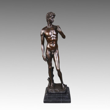 Escultura de bronce clásico Decoración de David Estatua de latón Tpy-043